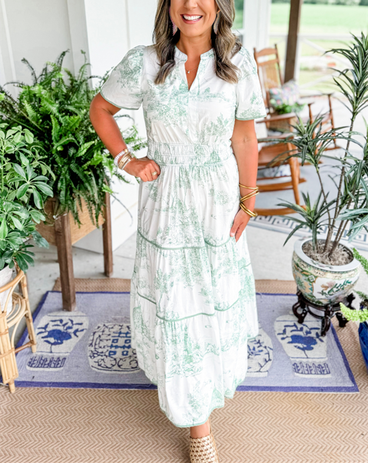 Margot | Classic Toile Maxi Dress