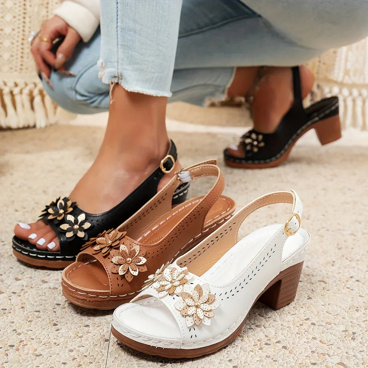 DIANA | STYLISH THICK HEELS SANDALS