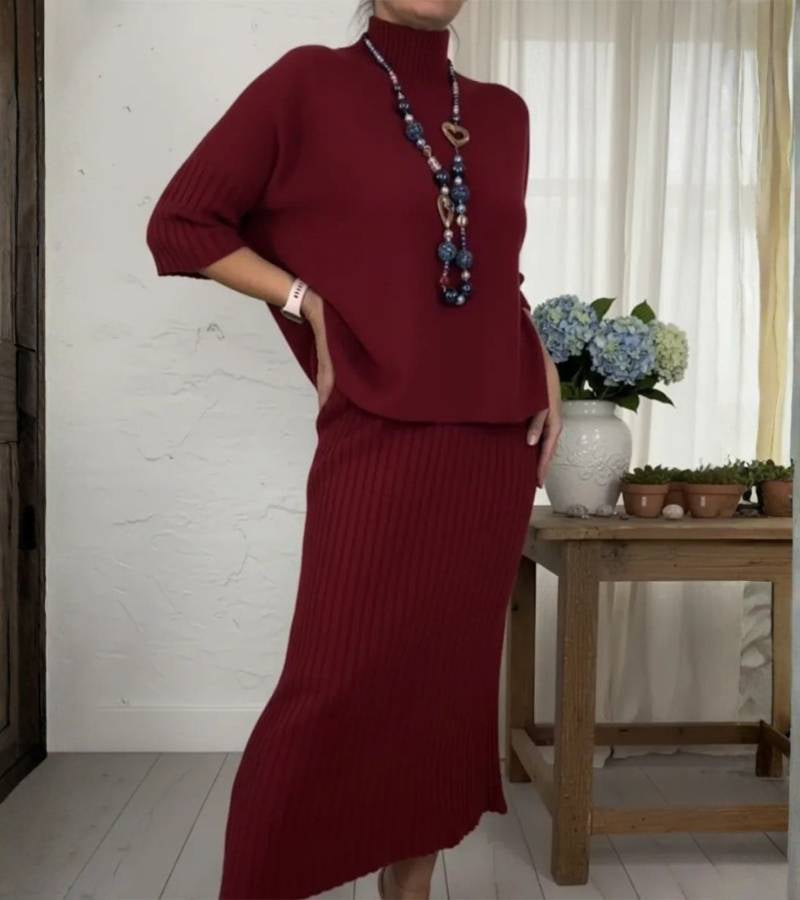 Elaine | Ribbed Skirt Comfort Set