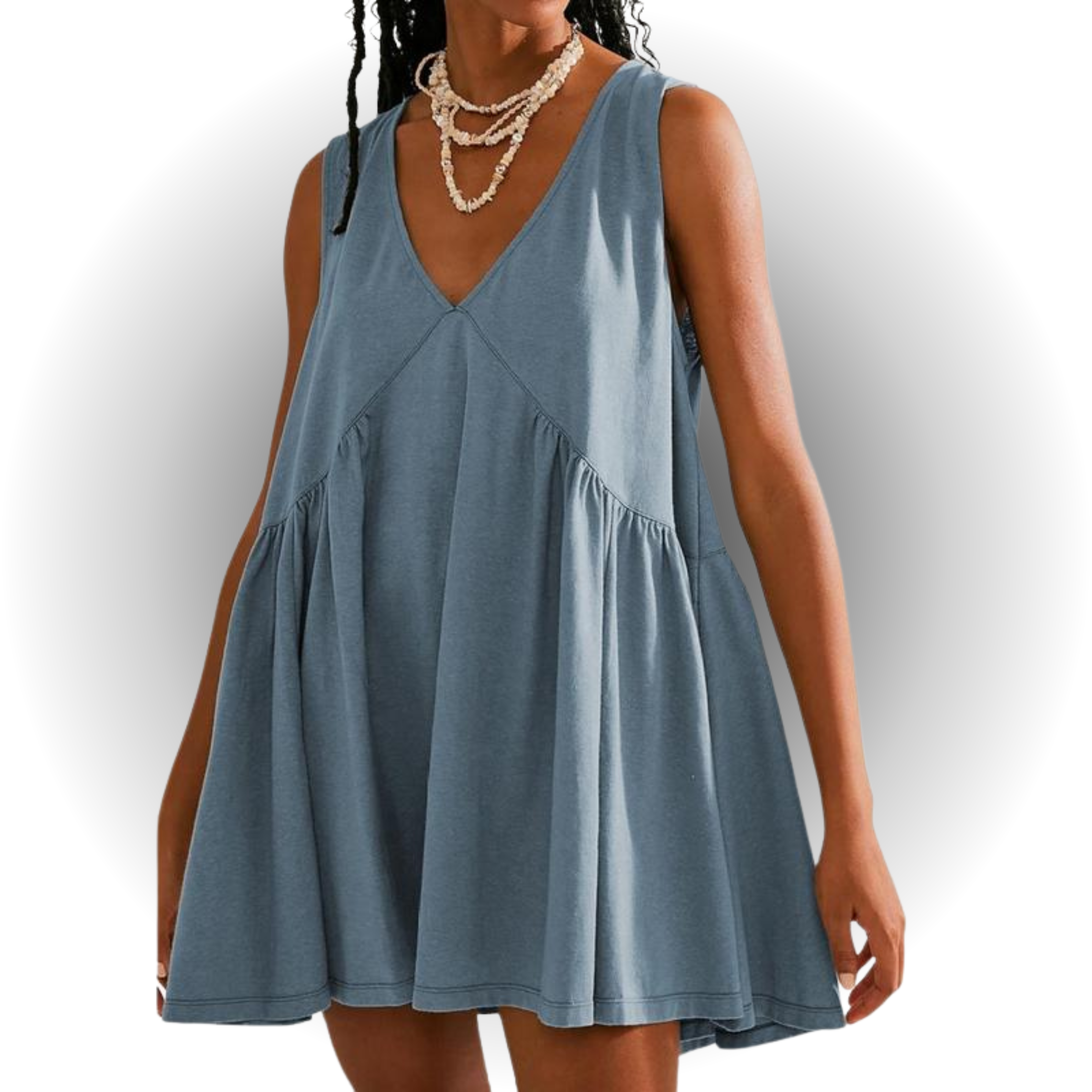 GARNETH™ – Casual Summer Sleeveless V-Neck Mini Dress