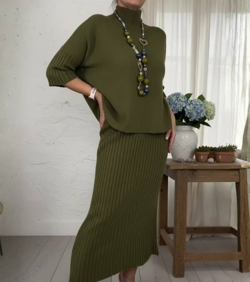 Elaine | Ribbed Skirt Comfort Set