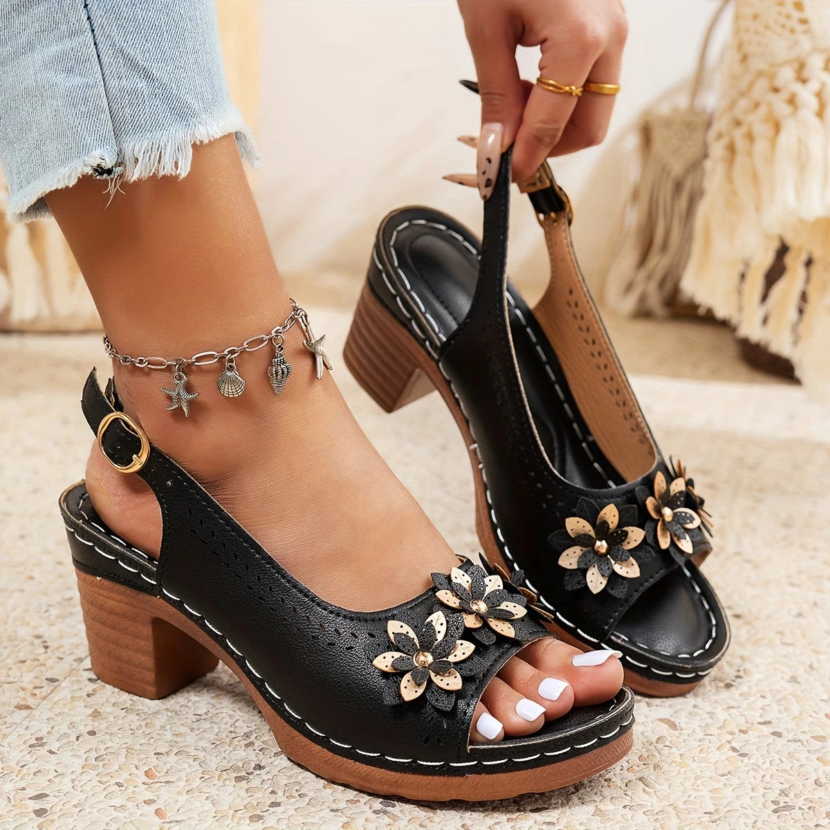 DIANA | STYLISH THICK HEELS SANDALS