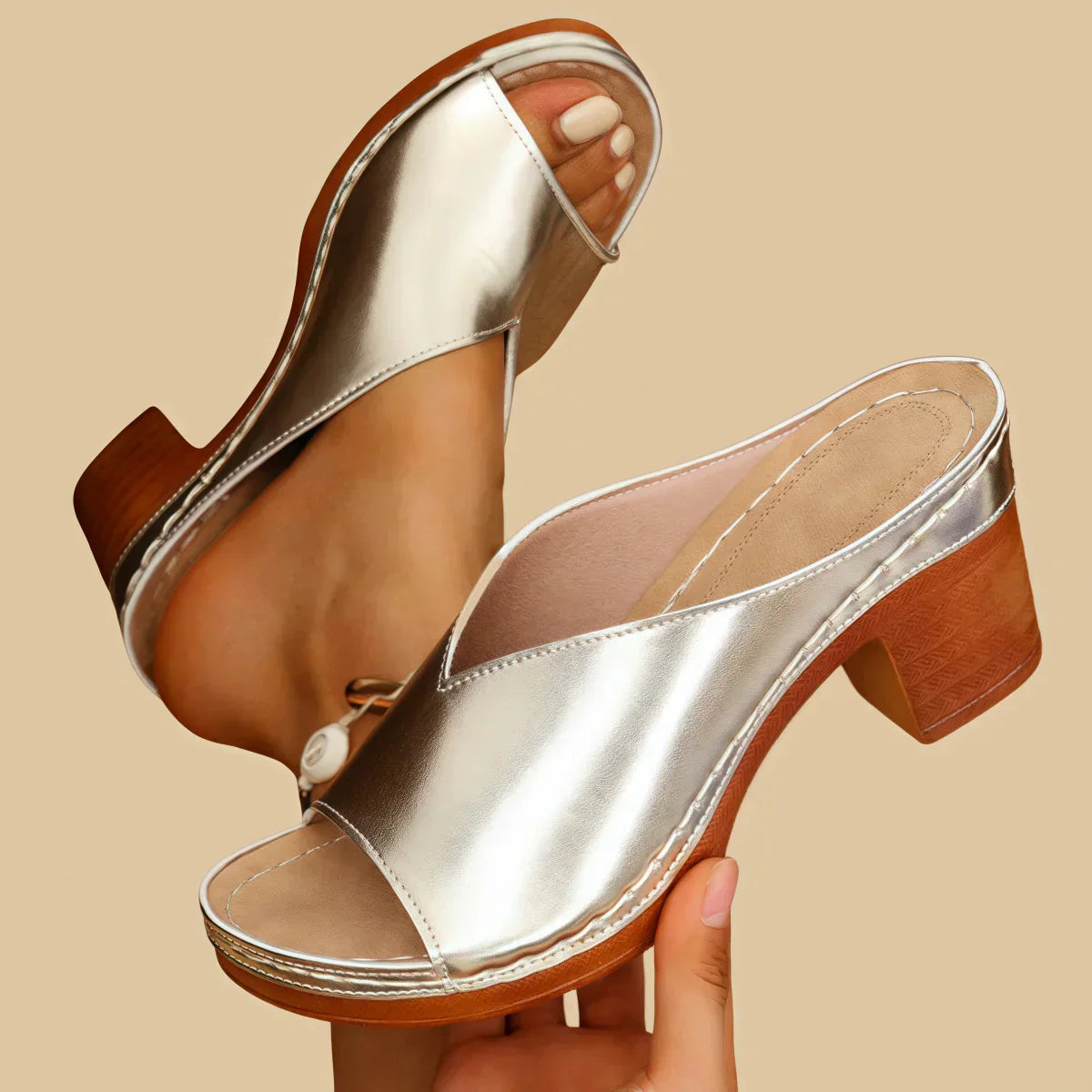 ARINA | STYLISH ORTHOPEDIC THICK HEEL SANDALS