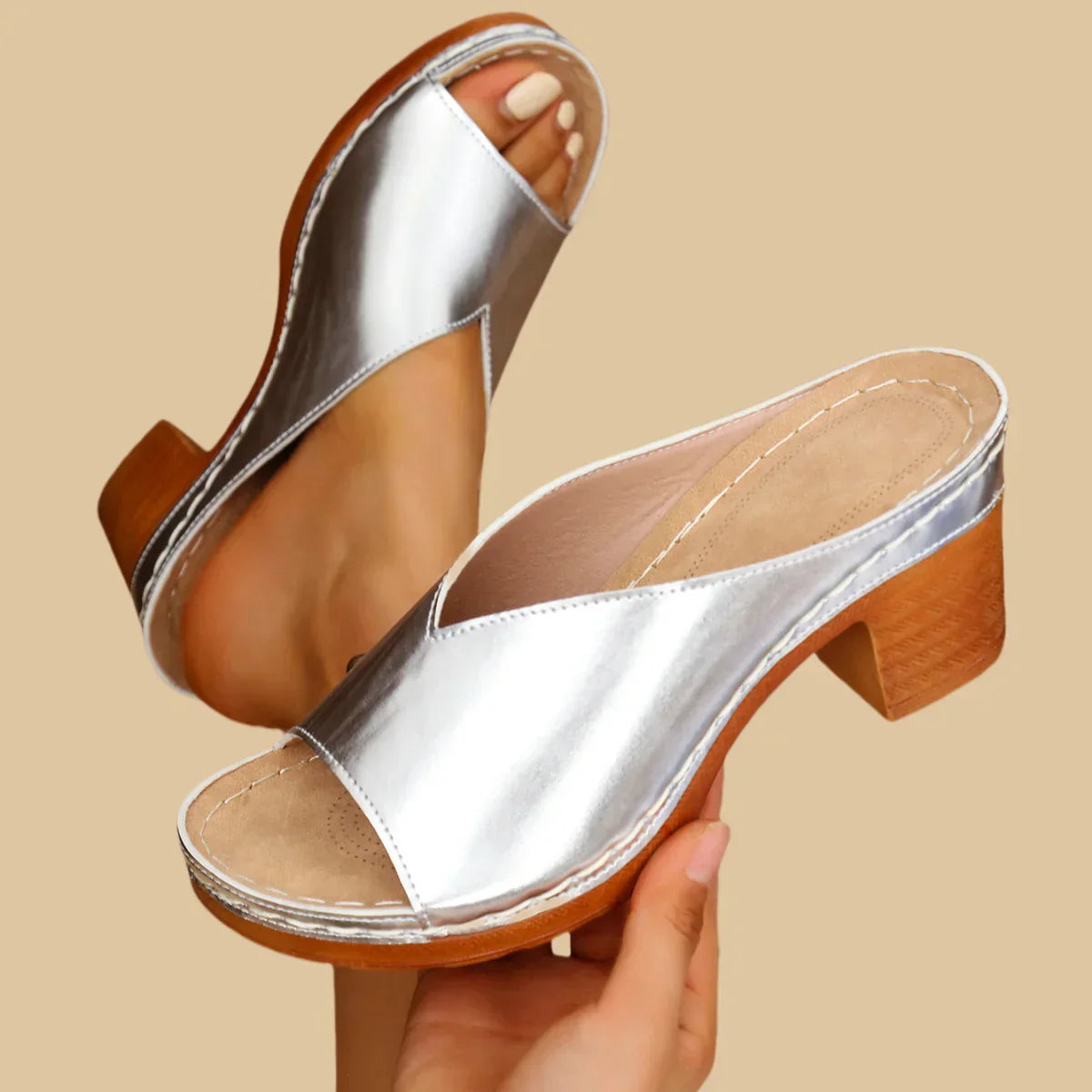 ARINA | STYLISH ORTHOPEDIC THICK HEEL SANDALS
