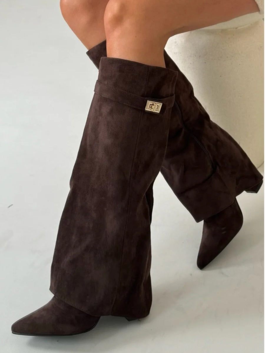 AGATHA™ – Knee-High Flared Top Boots for Women