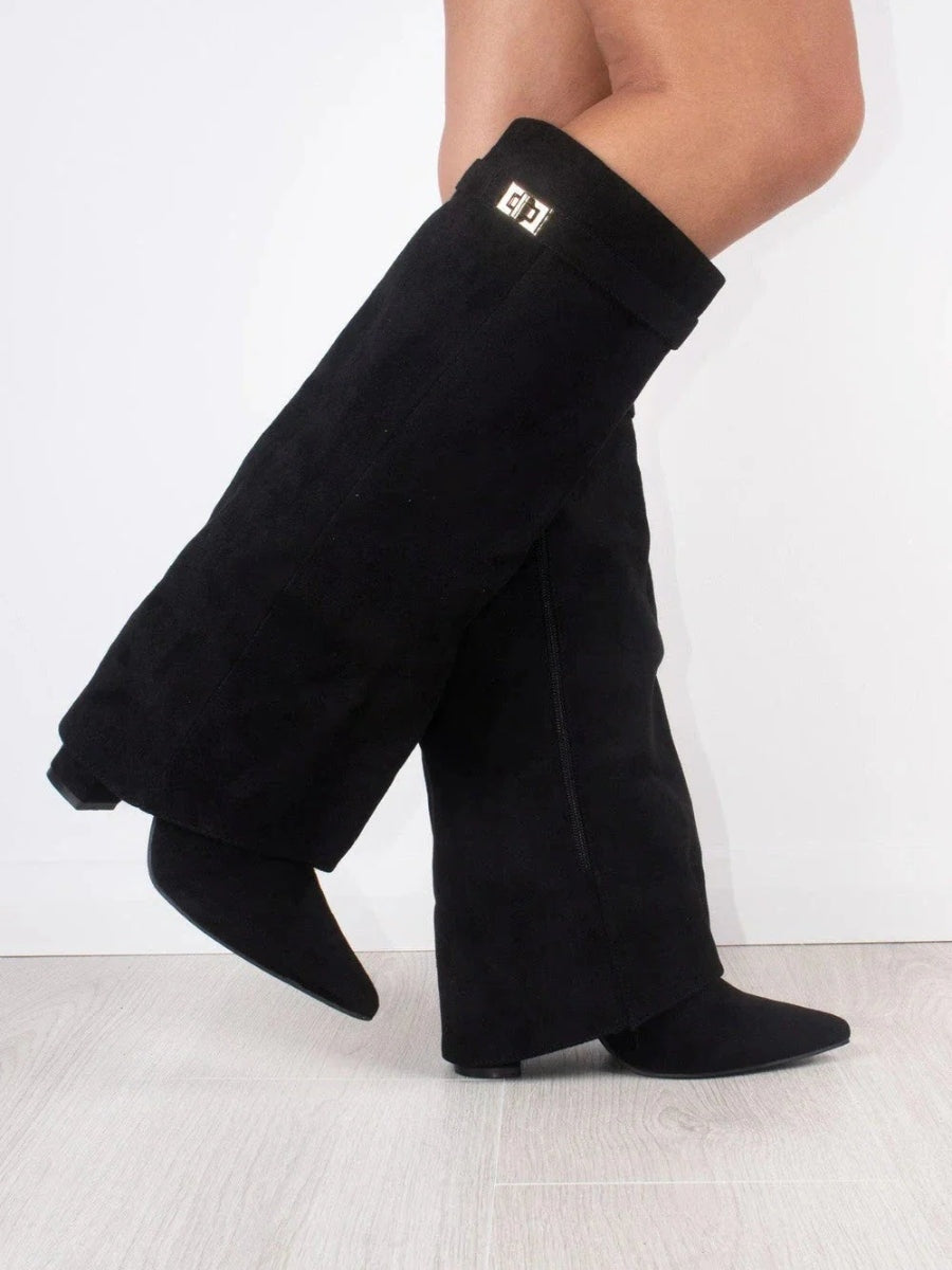 AGATHA™ – Knee-High Flared Top Boots for Women