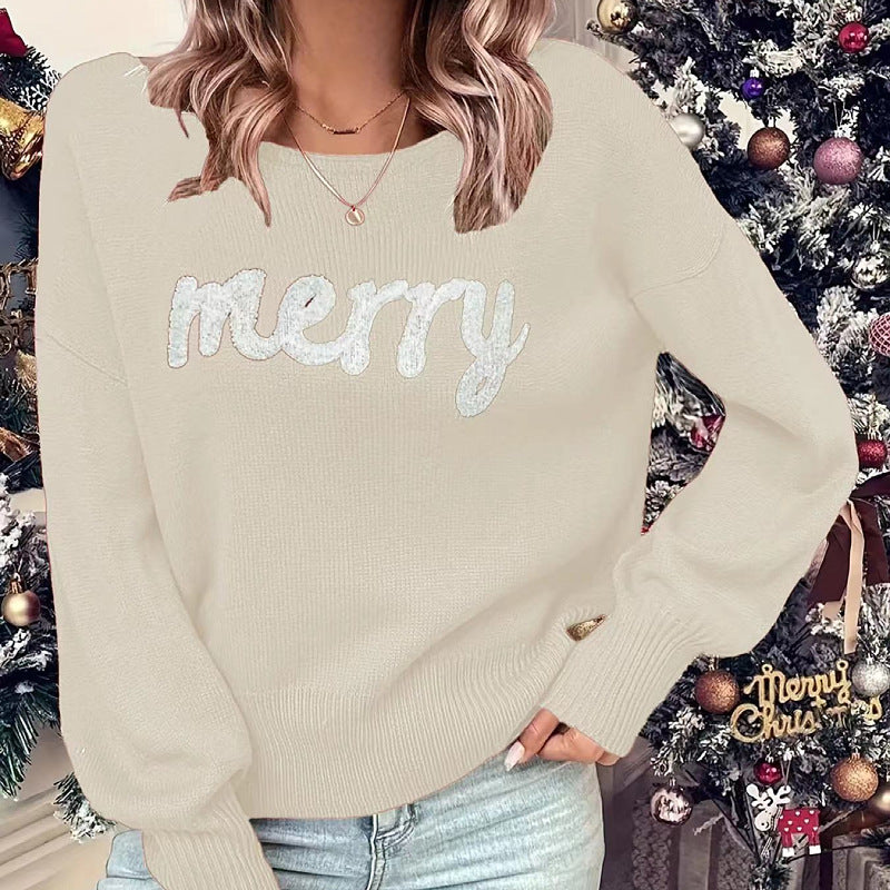 VIOLET™ - Cozy Round Neck Sweater for the Holidays
