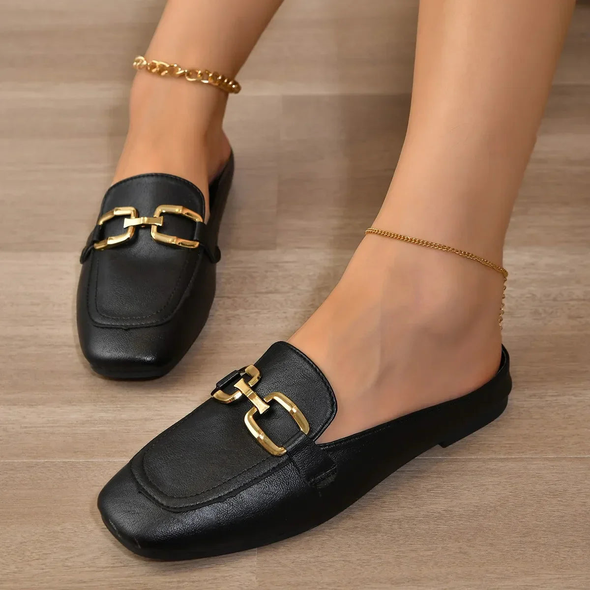 CELINE | ELEGANT CLOSED TOE SLIP ON SANDALS