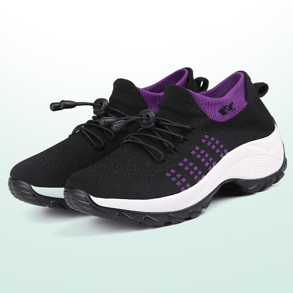 Ambulo Orthopedic Shoes Knit Fabric - Purple Black