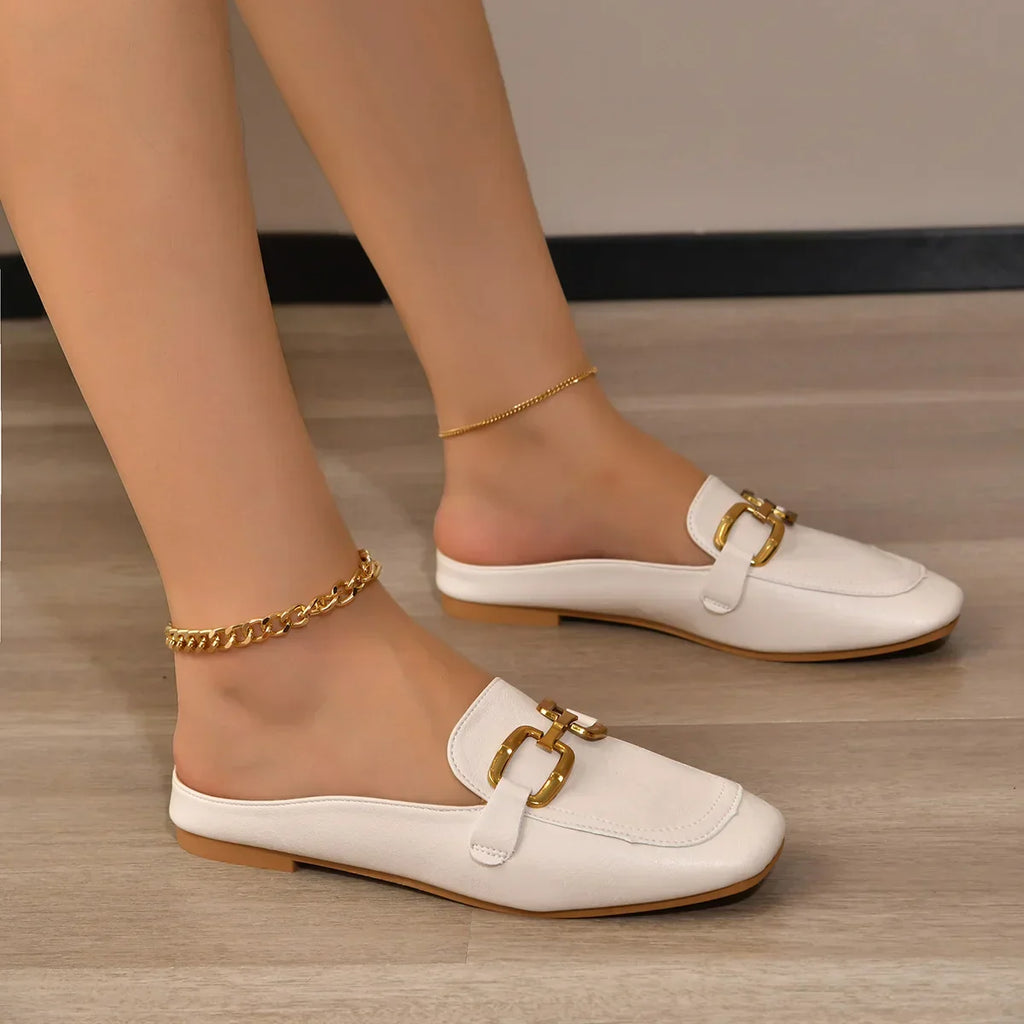 CELINE | ELEGANT CLOSED TOE SLIP ON SANDALS