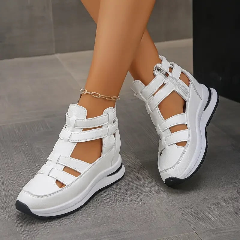 SAFRINA | STYLISH ZIPPERED WEDGE SANDALS