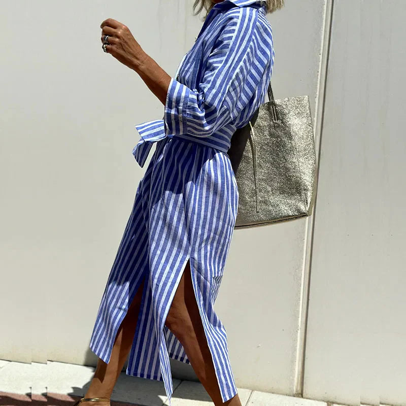 Anne | Classic Striped Shirt Dress