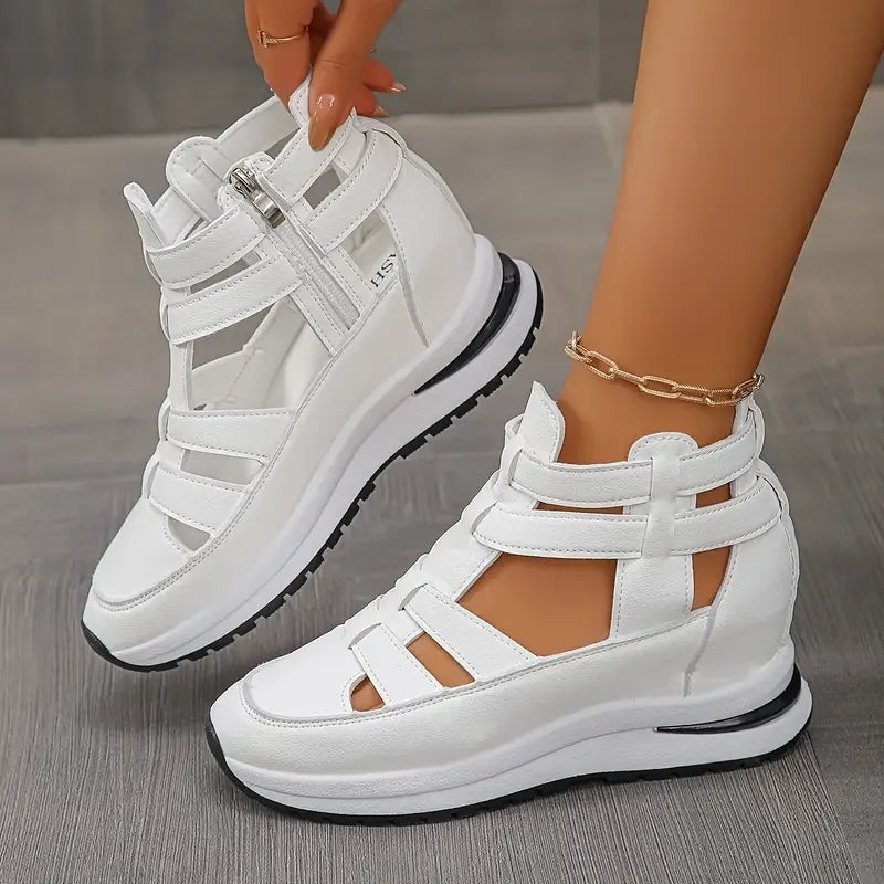SAFRINA | STYLISH ZIPPERED WEDGE SANDALS