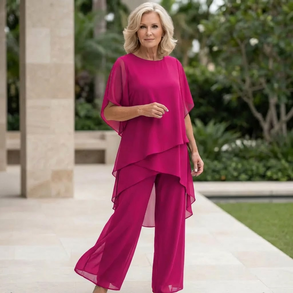 Margaret™ | Suit with draped palazzo pants