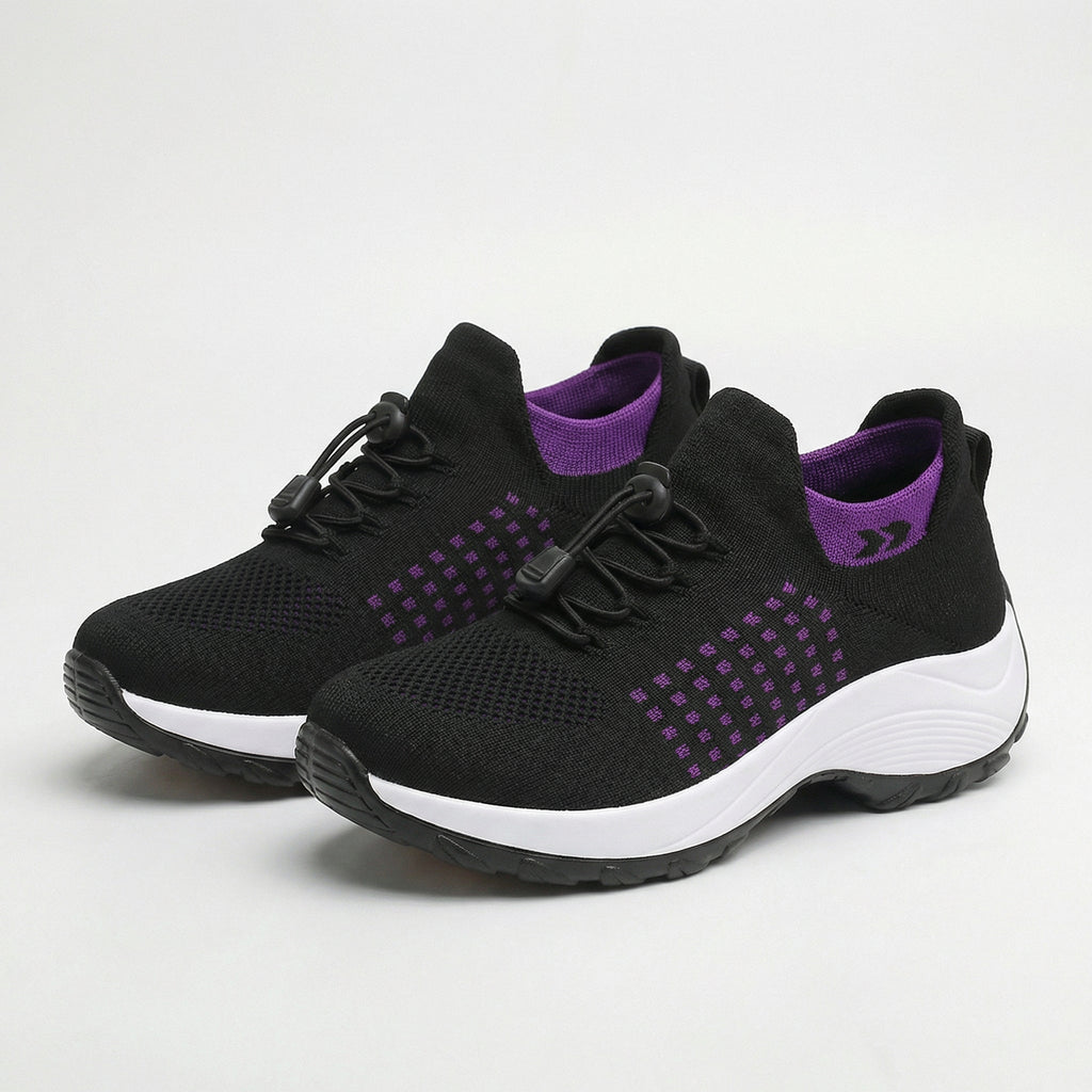 Ambulo Orthopedic Shoes Knit Fabric - Purple Black