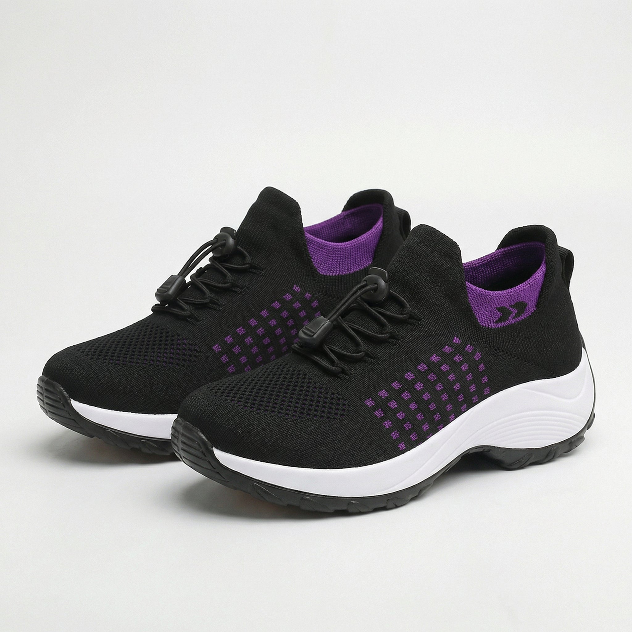 Ambulo Orthopedic Shoes Knit Fabric - Purple Black