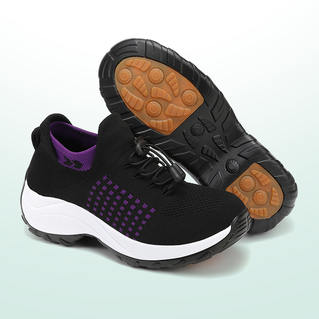 Ambulo Orthopedic Shoes Knit Fabric - Purple Black