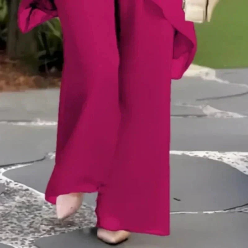 Margaret™ | Suit with draped palazzo pants
